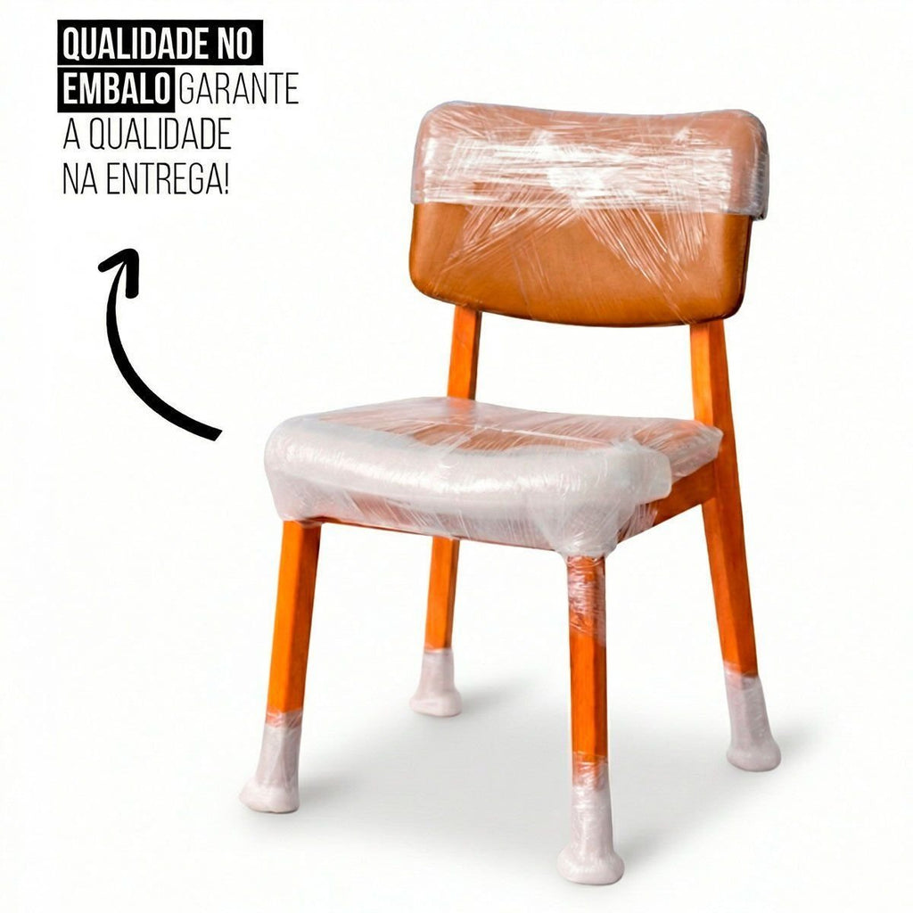 Kit 6 Cadeiras de Jantar Manuela Madeira Maciça Estofada Premium Di Franco