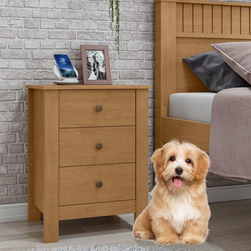 Kit Quarto Infantil 3 Peças com 2 Camas Solteiro e Mesa de Cabeceira Athenas Maggiore Amêndoa Clean