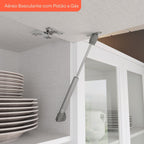 Cozinha Compacta Modulada 6 Peças com Aéreo para Micro-Ondas Emily Espresso Móveis Branco/HP/Calcare