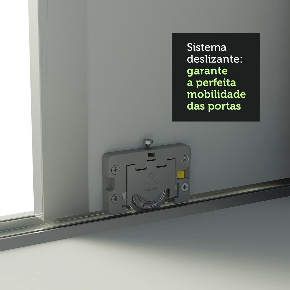 Guarda-Roupa Casal Royale 100% MDF Madesa 3 Portas de Correr 4 Gavetas 8 Prateleiras