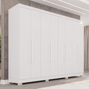 Guarda-Roupa Casal França 8 Portas 4 Gavetas Espresso Móveis Off White/Cinamomo