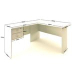 Escrivaninha Mesa Escritório em L Thor 2 Gavetas 150cm Espresso Móveis