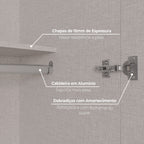 Guarda-Roupa Casal 6 Portas 4 Gavetas Nova York Espresso Móveis 100% MDF/MDP Branco