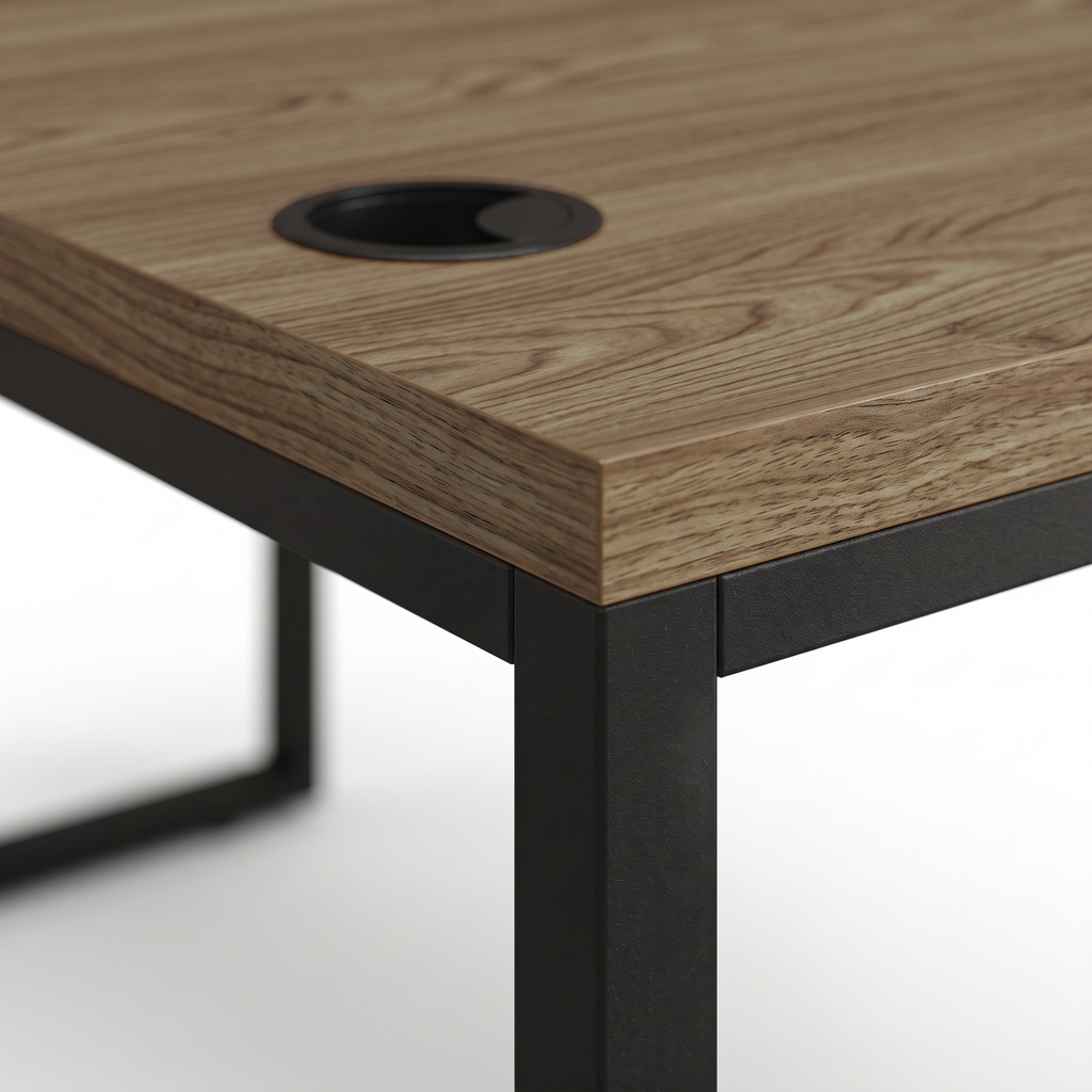 Escrivaninha Mesa Escritório Industrial Office 190cm Carvalho/Munique Kappesberg