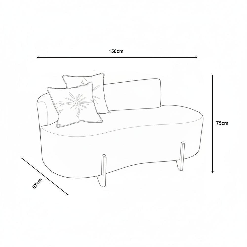 Conjunto Sala de Estar 2 Poltronas e Sofá Curvo Orgânico Boucle MD Montanaris Decor