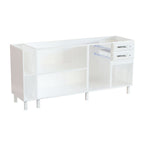 Balcão de Cozinha para Pia em Aço 4 Portas 2 Gavetas com Nichos 180cm Star New Telasul Branco