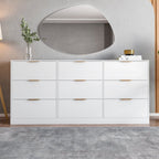 Cômoda para Quarto 9 Gavetas 200x90cm Sun Yescasa Branco