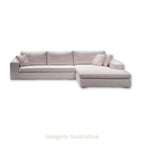 Sofá 5 Lugares com Chaise Revestimento Sarja Branca Chaise Lado Direito 3,20m X 1,70m ENZ006 Sofá Direto Da Fábrica