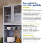 Armário Aéreo Cristaleira 2 Portas Marselha CabeCasa MadeiraOriginals Azul/Sereno