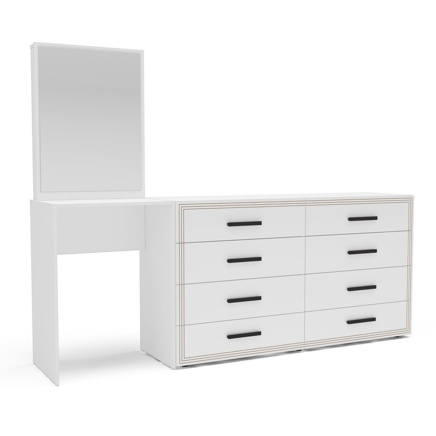 Cômoda Penteadeira 8 Gavetas Valência Politorno Branco
