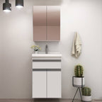Gabinete de Banheiro 50cm com Lavatório e Armário Ref 501 Cewal Branco