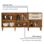 Balcão de Cozinha 5 Portas 2 Gavetas 178,4cm Lorena Kaiki Móveis Branco