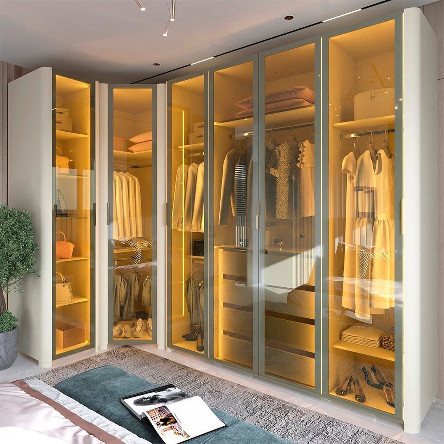 Guarda-Roupa Modulado Reflecta Innova 260cm x 240cm Mod 002 100% MDF Gelius Móveis Off White