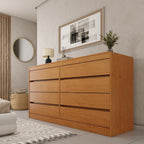 Cômoda 8 Gavetas Orgânica Luna 100% MDF 158cm Yescasa Marrom/Cinamomo