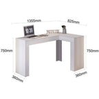 Escrivaninha Mesa Escritório Penteadeira em L Porta Objetos Jade 135,5cm Belaflex