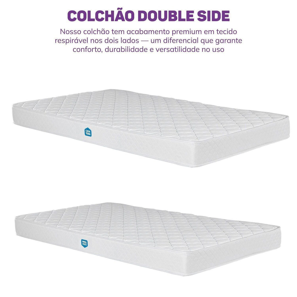 Colchão Solteiro Espuma D23 Nuvem Casatema MadeiraOriginals Branco 88x188x15cm