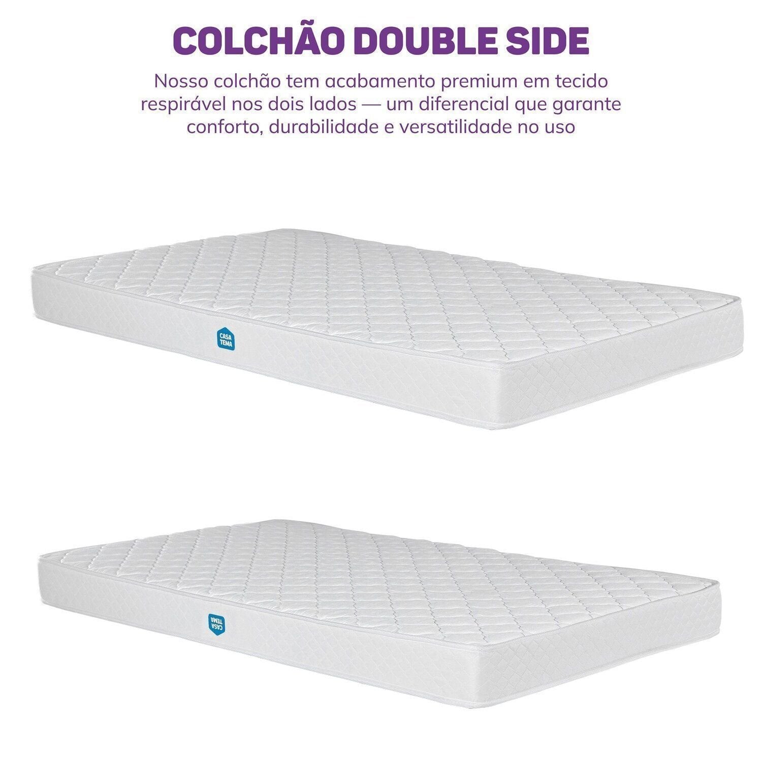 Colchão Solteiro Espuma D23 Nuvem Casatema MadeiraOriginals Branco 88x188x15cm