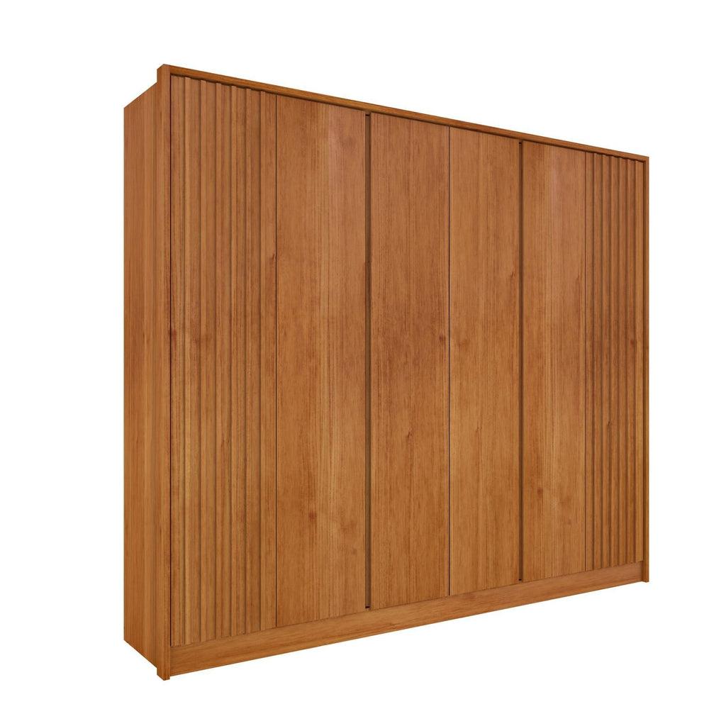 Guarda-Roupa Casal Ripado 6 Portas 6 Gavetas 275cm Yescasa Marrom/Cinamomo