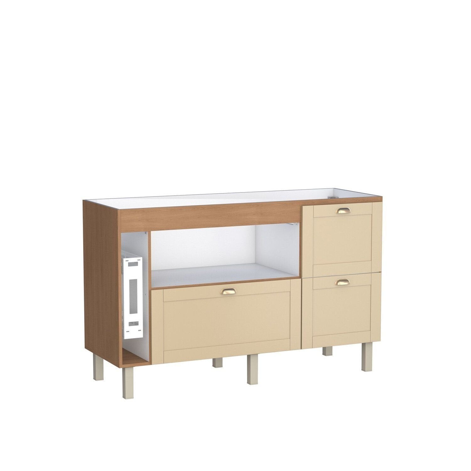 Gabinete de Cozinha para Pia 150cm Grou Cozimax Bege/Jequitibá