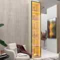 Cristaleira 1 Porta Reflecta com Fita LED e Espelho 100% MDF Luminare Gelius Móveis Bege/Off White