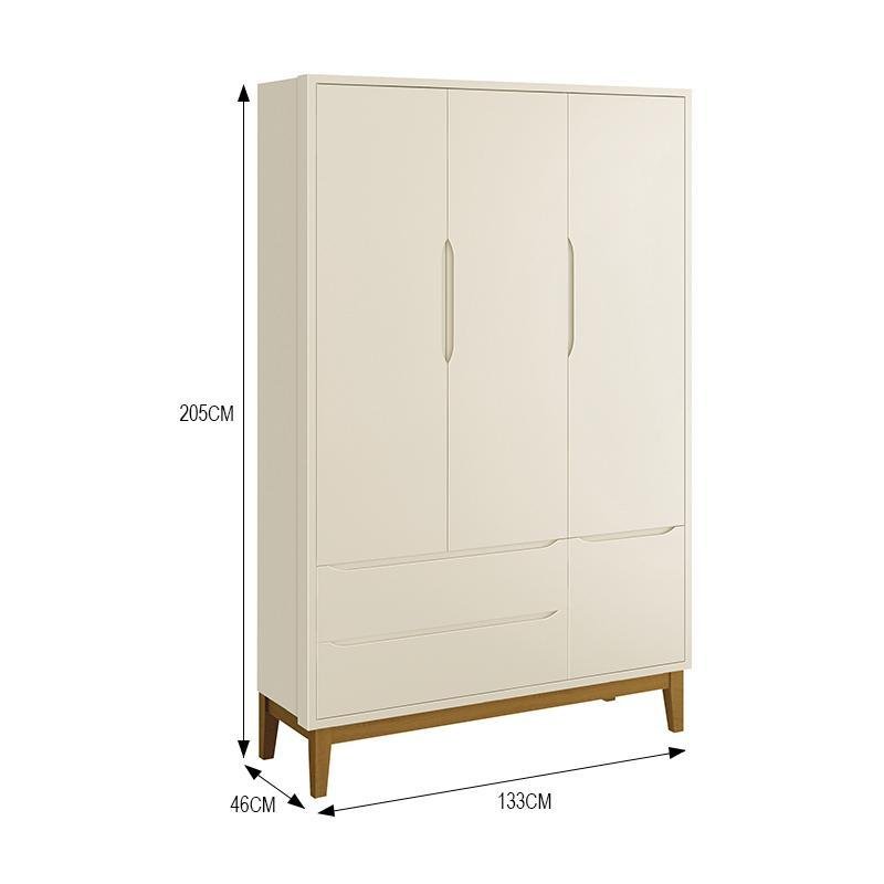 Jogo de Quarto Infantil Guarda-Roupa 3 Portas e Cômoda 1 Porta Classic Reller Móveis Areia Fosco com Pés