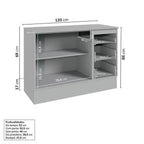 Cozinha Modulada Nara CabeCasa MadeiraOriginals 15 Peças 11 Aéreos 3 Balcões 1 Cristaleira Cinza
