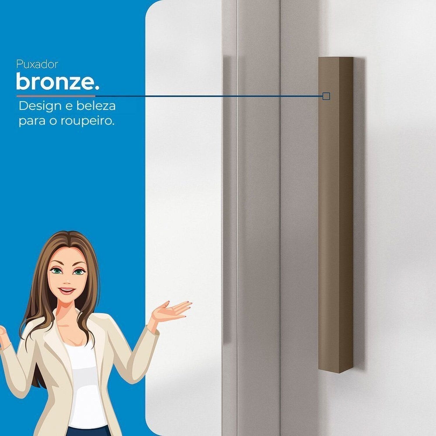 Guarda-Roupa Solteiro 3 Portas de Correr com Espelho 2 Gavetas Roma Santos Andirá 100% MDF Branco