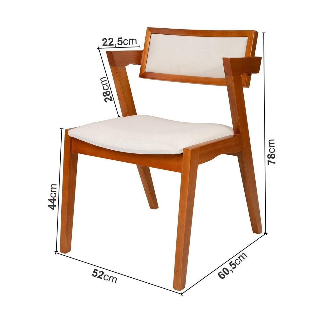 Conjunto Sala de Jantar Mesa Verona Tampo Vidro e MDF com 4 Cadeiras Ímola Authentic Off White Espresso Móveis