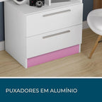 Escrivaninha Mesa Escritório com Estante Office Nt 2010 2 Gavetas 131,5cm Notável Móveis
