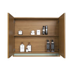 Armário Espelheira para Banheiro Lívia Yescasa 2 Portas 80cm Marrom/Freijo/Moscatel/Urbi