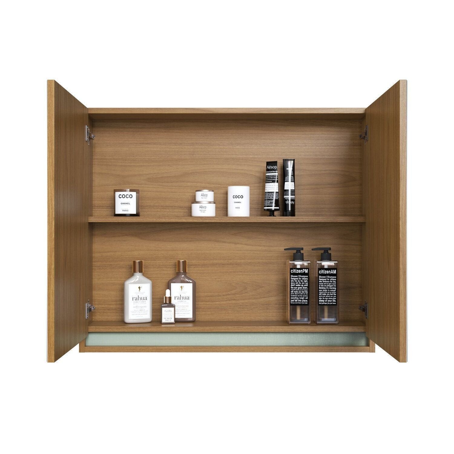 Armário Espelheira para Banheiro Lívia Yescasa 2 Portas 80cm Marrom/Freijo/Moscatel/Urbi