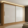 Guarda-Roupa Casal 2 Portas de Correr 4 Gavetas Toquio Espresso Móveis 100% MDF Branco/Freijó/Off White