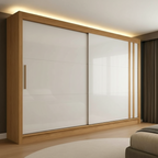 Guarda-Roupa Casal 2 Portas de Correr 4 Gavetas Toquio Espresso Móveis 100% MDF Branco/Freijó/Off White
