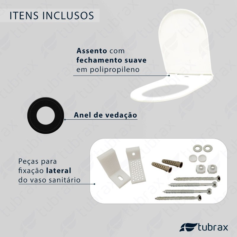 Vaso Sanitário Convencional Vitalis Cerâmica Tubrax Branco VAB0028