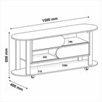 Kit Sala de Estar Rack Mesa Centro e Apoio Mundi Andes Espresso Móveis Cedro/Off White