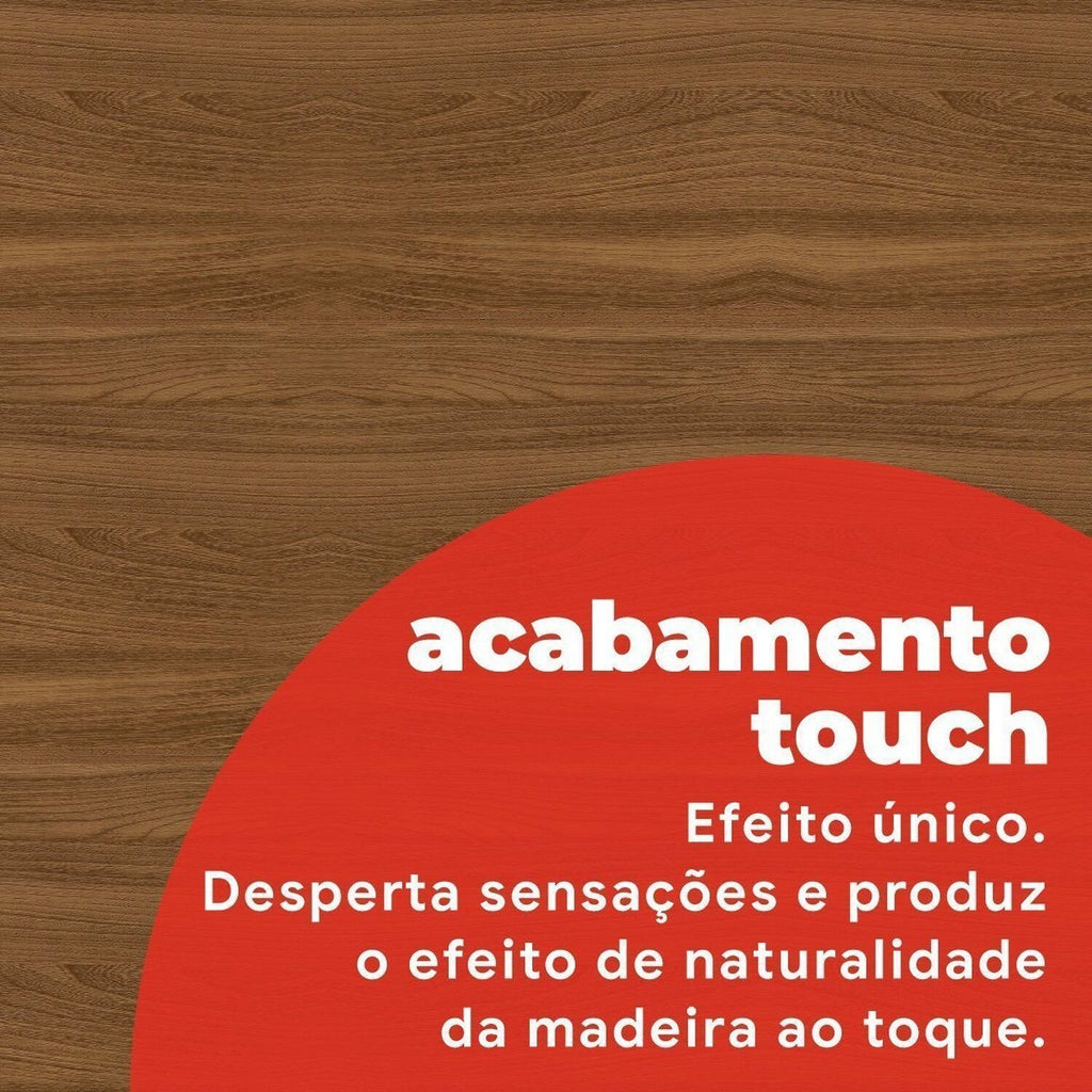 Guarda-Roupa Casal 2 Portas de Correr 4 Gavetas London Demóbile 100% MDF Branco/Amêndola
