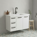 Gabinete para Banheiro em Aço Cozimax Damasco 3 Gavetas 81cm Branco