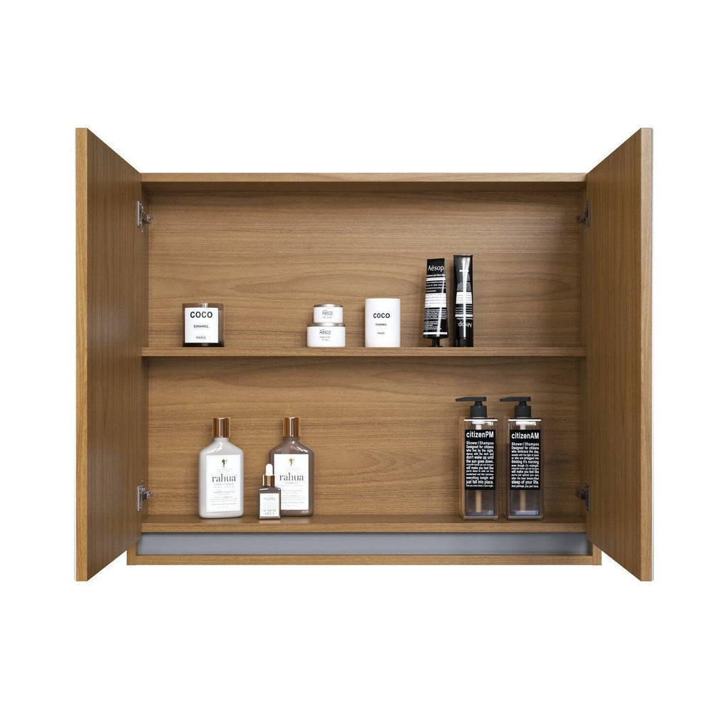 Armário Espelheira para Banheiro Lívia Yescasa 2 Portas 80cm Marrom/Freijo/Moscatel/Urbi