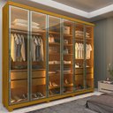 Guarda-Roupa Casal 6 Portas Reflecta 4 Gavetas Imperatriz Yescasa 100% MDF Off White