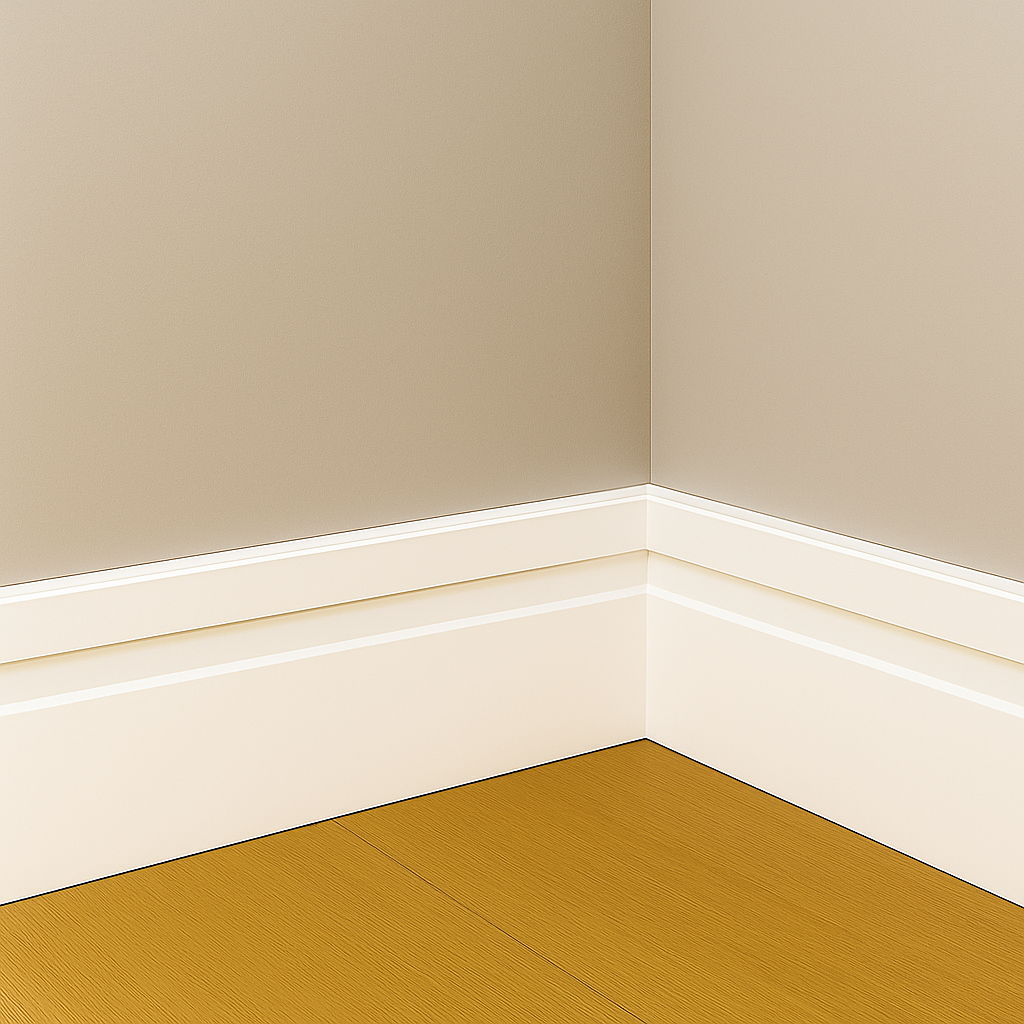 Kit 10 Barras Rodapé Poliestireno 10cm Frisado Branco 2m RM Decor