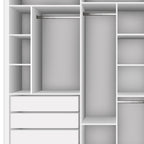 Guarda-Roupa Casal 3 Portas 6 Gavetas com Espelho Premium Lux Yescasa MDP Branco 242cm