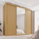 Guarda-Roupa Casal 3 Portas com Espelho 4 Gavetas Costa Rica Cinamomo Off-White Sallêto Móveis
