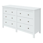 Cômoda para Quarto 6 Gavetas Estilo Clássico MDF Maggiore New 162cm Espresso Móveis Branco