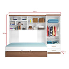 Quarto Completo Solteiro Juvenil 4 Peças com Guarda-Roupa e Bicama Modulado Chiara Phoenix Baby