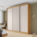 Guarda-Roupa Casal 3 Portas de Correr Samambaia CabeCasa MadeiraOriginals Carvalho