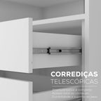 Guarda-Roupa Solteiro 2 Portas 1 Espelho 100% MDF Geneve RR Móveis Branco