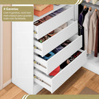 Guarda-Roupa Casal Canto 4 Portas 4 Gavetas Versatille Yescasa 100% MDP Branco