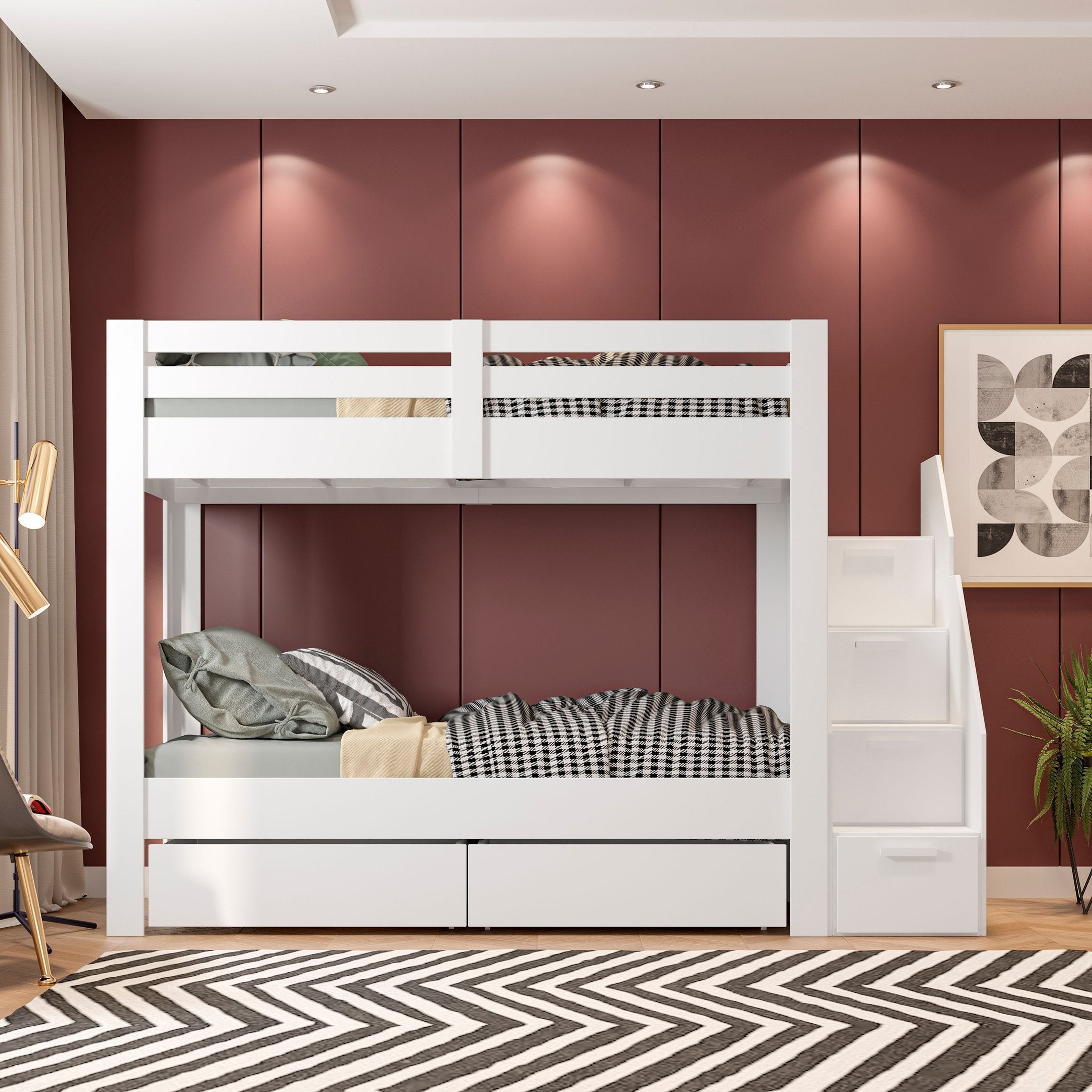 Beliche Solteiro Adulto com 2 Gavetões e 4 Nichos Star Plus Casatema MadeiraOriginals Branco