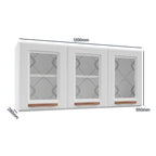 Armário de Cozinha Aéreo Triplo em Aço 3 Portas de Vidro 120cm Mirage New Telasul Branco