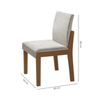 Conjunto Sala de Jantar Mesa Redonda com 6 Cadeiras Mônaco Nuance Yescasa Cinamomo/Creme/Off White